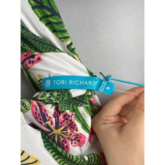 Women’s Tori Richard Small White Floral Patterned Halter Dress - Picture 4 of 5